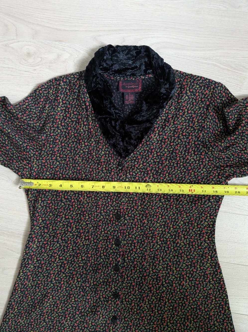 Vintage April Cornell Velvet Collar Prairie Duster Dress - Picture 12 of 15